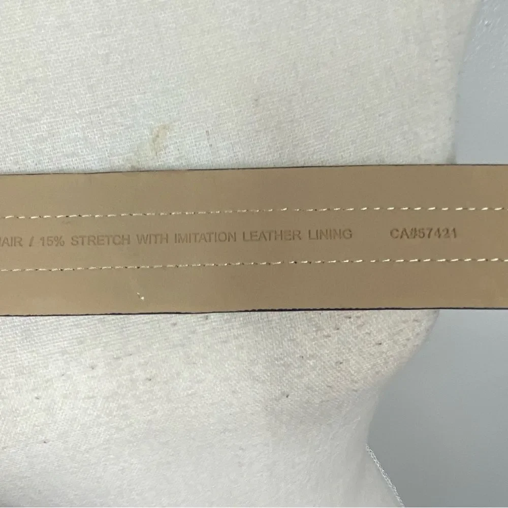 Ann Taylor leather & calf hair elasticized elegant  belt M/L